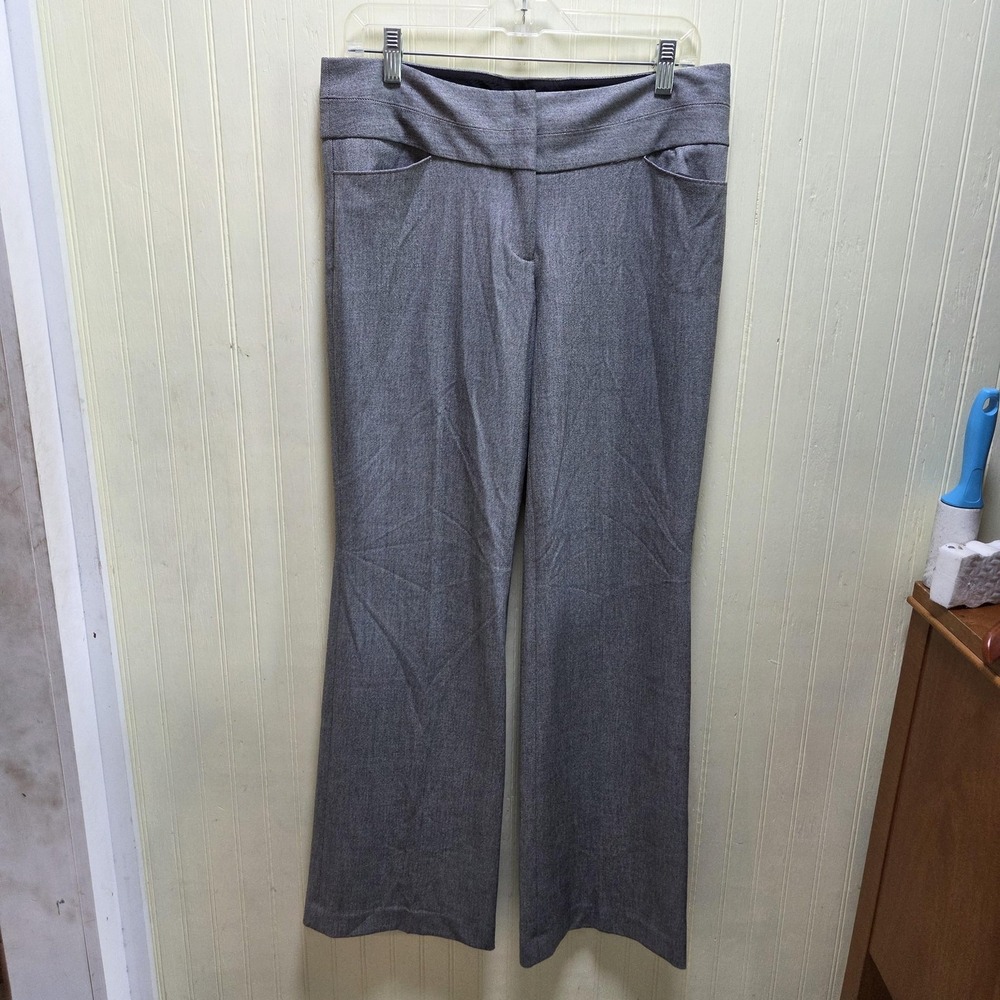 Express Dress Pants Womens 6R Gray Twill Editor Flat Front Stretch‎ Workwear